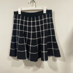 Chelsea & Theodore Black and Gray Checkered Skater Skirt